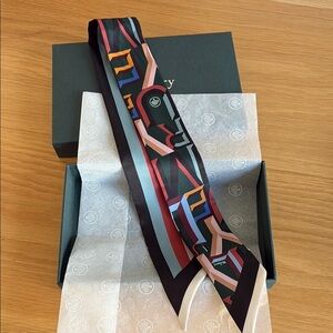 Mulberry multicolor twilly scarf. New with box. 33” length and about 2.5” width.
